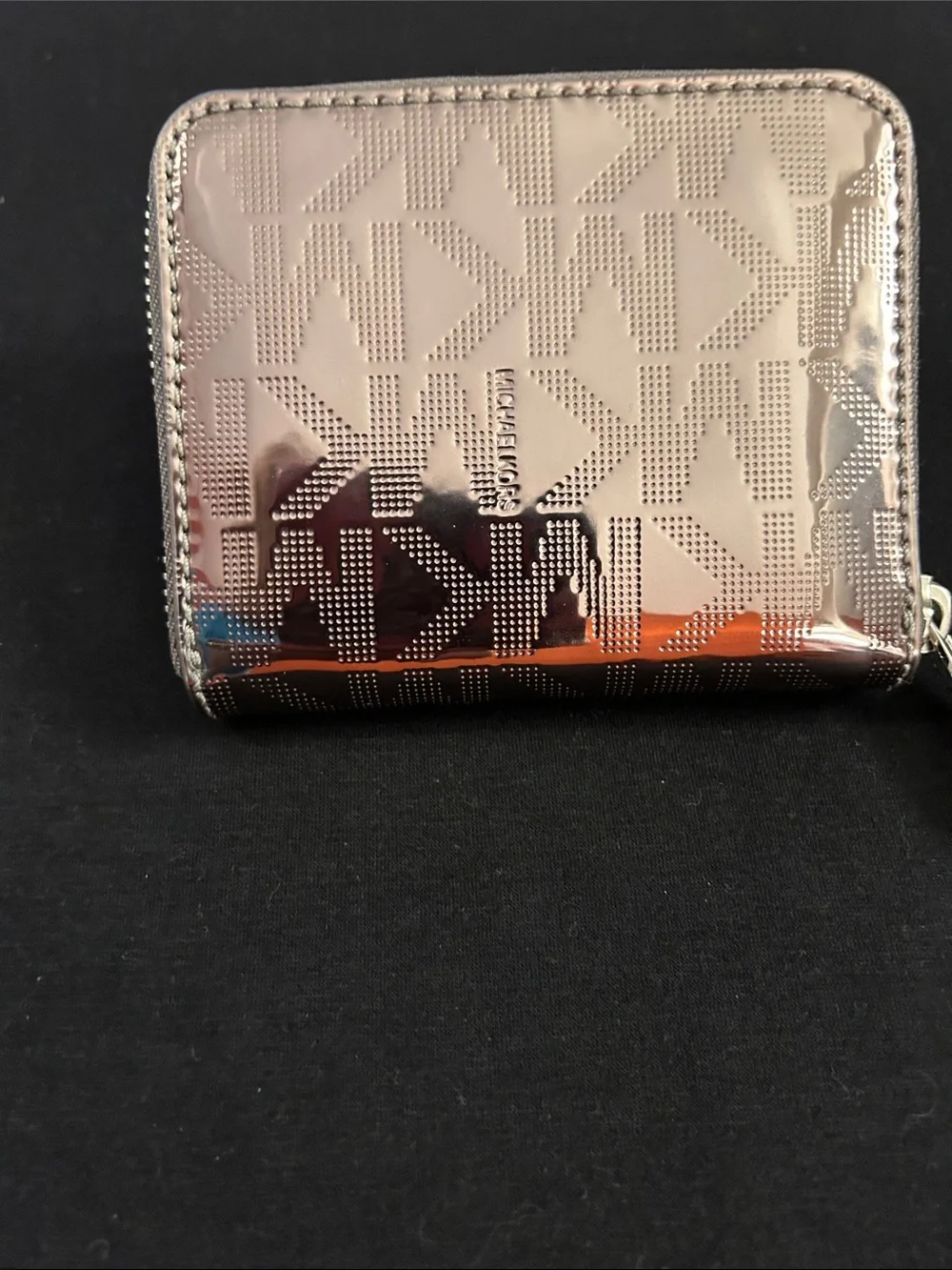 Michael Kors Metallic Rose Wallet with Embossed MK Pattern